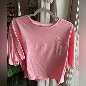 Dunkin Donuts Pink Cropped Tee in size 2X (womens)